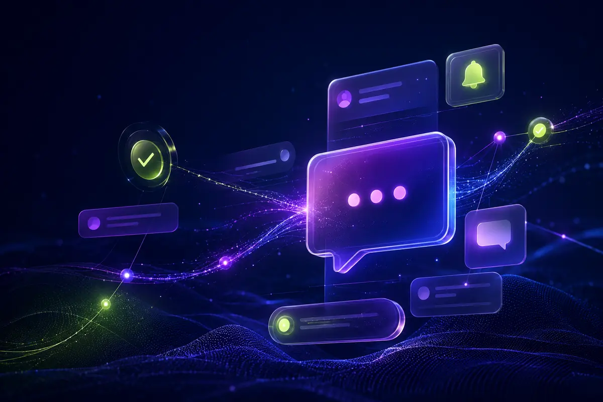 Connected messaging cards representing enterprise CPaaS communication