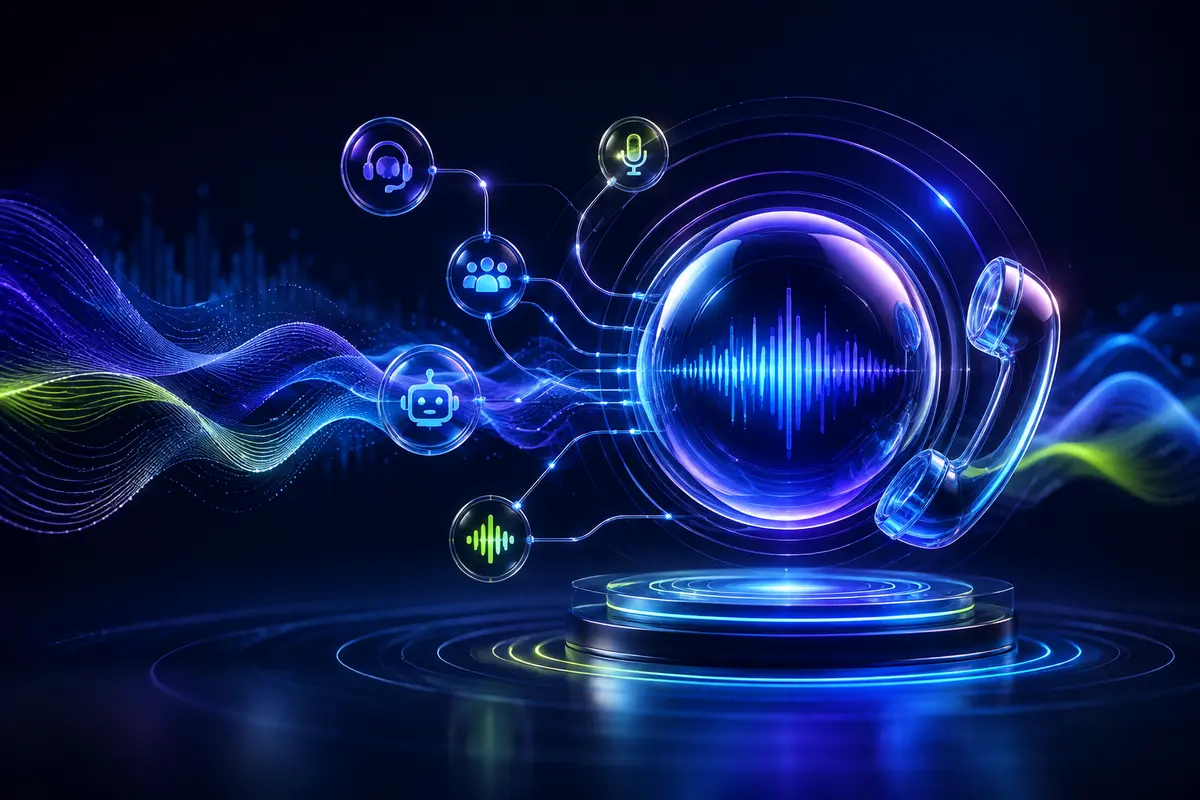 AI voice waveform and connected call-routing network